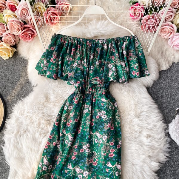 New closed wipes bosom fishtail skirt waist broken beautiful chiffon dress strapless dress for a holiday - Image 5