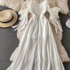 Condole belt dress strapless backless cultivate one’s morality show thin big dress with short sleeves - Image 7