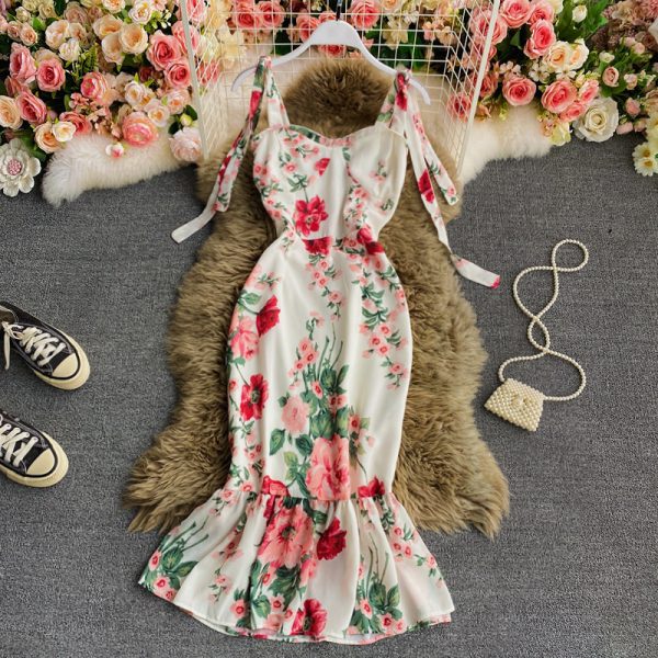First love skirt to show thin sen is condole belt dress accept waist high printing fishtail skirt - Image 2