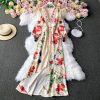 V-neck dress fashion temperament show thin waist, receive a word skirt is a fairy large pendulum dress - Image 3