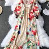V-neck dress fashion temperament show thin waist, receive a word skirt is a fairy large pendulum dress - Image 7