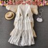 V-neck dress aristocratic temperament big pendulum lightly cooked long sleeve cultivate one’s morality dress