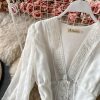 V-neck dress aristocratic temperament big pendulum lightly cooked long sleeve cultivate one’s morality dress - Image 3