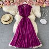Spring and Autumn Lace round Neck Dress Long Sleeve Fashion Slim Fit Slimming Elegant Ruffled Large Swing Dress Formal Dress - Image 3