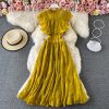 Spring and Autumn Lace round Neck Dress Long Sleeve Fashion Slim Fit Slimming Elegant Ruffled Large Swing Dress Formal Dress - Image 5