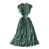 Spring and Autumn Lace round Neck Dress Long Sleeve Fashion Slim Fit Slimming Elegant Ruffled Large Swing Dress Formal Dress - Image 6