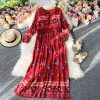 Posed long skirt retro Bohemian loose floral long beach holiday dresses - Image 3