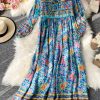 Posed long skirt retro Bohemian loose floral long beach holiday dresses - Image 7