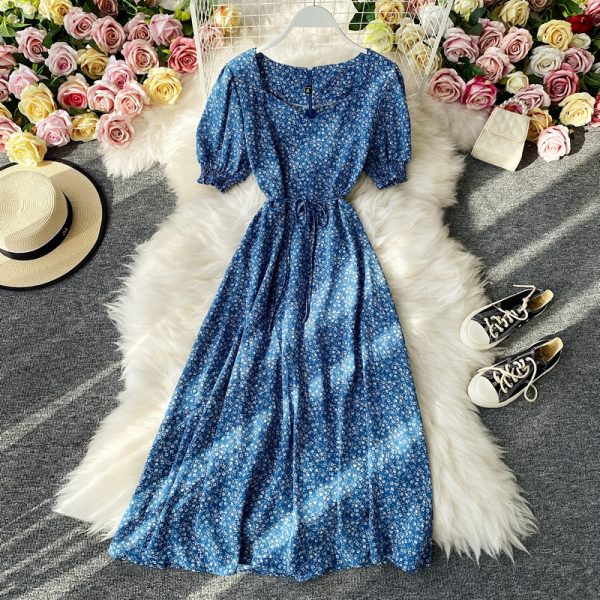 The new summer V is gotten in the floral fairy fairy oversized pendulum show thin chiffon long dress color skirt - Image 4