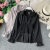 In the autumn of the new v-neck shirt joker temperament show thin waist western style jacket long sleeve - Image 3