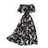 Strapless dress seaside holiday beach dress temperament purple floral skirt waist posed dress chiffon - Image 6
