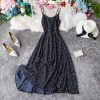 Wine red strap dress wave point beach dress backless cultivate one’s morality super fairy posed dress seaside resort - Image 4