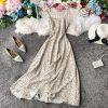 Wine red strap dress wave point beach dress backless cultivate one’s morality super fairy posed dress seaside resort - Image 5
