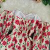 Long sleeve spring new show thin temperament chiffon word brief paragraph off-the-shoulder broken flower skirt - Image 5