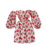 Long sleeve spring new show thin temperament chiffon word brief paragraph off-the-shoulder broken flower skirt - Image 6
