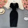 Temperamental woman dress summer new socialite v-neck cultivate one’s morality show thin package hip split long skirt - Image 2