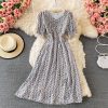 Floral chiffon dress in the summer of the new love to receive a word skirt waist super sweet fairy in the dress - Image 3