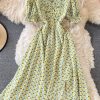 Floral chiffon dress in the summer of the new love to receive a word skirt waist super sweet fairy in the dress - Image 7