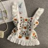 Folk embroidery falbala condole belt vest Xuan female summer wind sweet western style - Image 3