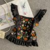 Folk embroidery falbala condole belt vest Xuan female summer wind sweet western style - Image 4
