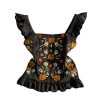 Folk embroidery falbala condole belt vest Xuan female summer wind sweet western style - Image 6