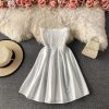 Summer New Fashion Solid Color Waist Tight Slimming Small High Waist off-Shoulder Pleated Tube Top Dress Short Skirt - Image 3