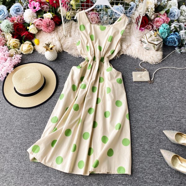 New Polka Dot Dress Summer Waist Partysu Temperamental High Waist Korean Style Trendy Skirt Women’s Casual - Image 5