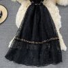 French round Neck Lace Dress for Women Summer New Fairy Lady Super Fairy Mori Style Waist-Tight Slimming Elegant Long Dress - Image 5
