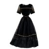 French round Neck Lace Dress for Women Summer New Fairy Lady Super Fairy Mori Style Waist-Tight Slimming Elegant Long Dress - Image 6