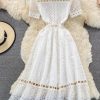 French round Neck Lace Dress for Women Summer New Fairy Lady Super Fairy Mori Style Waist-Tight Slimming Elegant Long Dress - Image 7