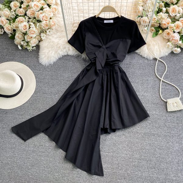 summer New French Minority Sweet Kikyou Dress Small Irregular White Skirt Female Fashion - Image 3
