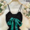 French Style Vintage Bow Suspender Dress for Women Summer New Elegant Graceful Slim Fit Slimming Sheath Dress - Image 3