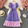 Gentle Floral Print V-neck Dress Summer New Fairy Lady Super Fairy Mori Style French Tight Waist First Love Dress - Image 2