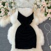 Small Sexy Low-Cut Backless Chain Strap Skinny Sheath Short Skirt Letter Printed Dress Sleeveless Summer - Image 3