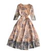 Summer High-End Retro Crew Neck Embroidered Waist Slimming Lace Dress Elegant Graceful Swing Long Dress - Image 7