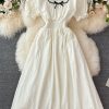 French Style Retro Square Collar Bow Puff Sleeve Dress Summer New Girl Age-Reducing Sweet Large Swing Dress - Image 7
