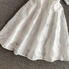Bow White Square-Cut Collar Dress Summer New French Slimming Gentle First Love Skirt Puff Sleeve Elegant A- line Skirt - Image 4