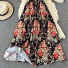 Annual Meeting High-End Evening Dress Women’s New Banquet Temperament Socialite Swing Long Dress Printing Slip Dress Summer - Image 4