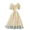 Gentle Square Collar Lace Dress Summer New Mid-Length Waist Slimming Machine Embroidery First Love Skirt - Image 6