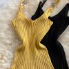 Summer New Solid Color Metal Buckle V-neck Slim Fit Slimming Inspirational Short Knitted Top Thread Camisole - Image 7
