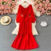 Banquet Host Evening Dress Slim-Fit Temperament Host Fishtail Dress Elegant Split V-neck Long Dress - Image 2