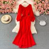 Banquet Host Evening Dress Slim-Fit Temperament Host Fishtail Dress Elegant Split V-neck Long Dress - Image 3