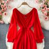 Banquet Host Evening Dress Slim-Fit Temperament Host Fishtail Dress Elegant Split V-neck Long Dress - Image 4