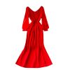 Banquet Host Evening Dress Slim-Fit Temperament Host Fishtail Dress Elegant Split V-neck Long Dress - Image 6
